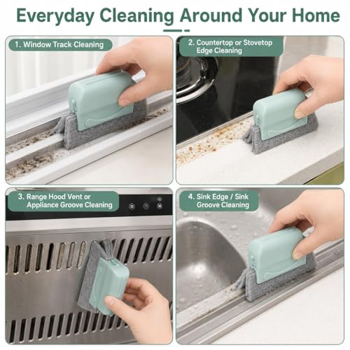 Magic Window Track Cleaner, Handheld Deep Cleaning Brush Set for Window Slides, Tile Grout, Shutter Slats, Car AC Vents & Narrow Gaps (3PC Multi-Tool Kit) - view 3