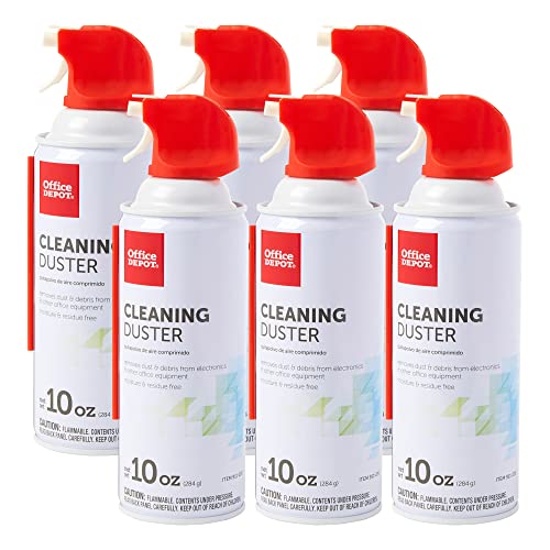 Cleaning Duster, 10 Oz Compressed Canned Air for Electronics, Keyboard Cleaner for Computer, Laptop, PC, Printer, Office Equipment, Moisture-Free, Pack of 6