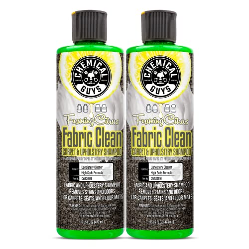 CWS2031602 Foaming Citrus Fabric Clean Carpet & Upholstery Shampoo & Odor Eliminator (Car Carpets, Seats & Floor Mats), Safe for Cars, Home, Office, & More, 16 fl oz, 2 Pack
