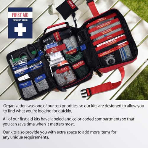 Advanced First Aid Kit, Comprehensive Trauma First Aid Kits with Labelled Compartments for Cars, Home, Office, Backpacking, Camping, Traveling, and Cycling -Upgrade 324 Piece - view 4