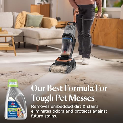 PET PRO OXY Urine Eliminator with Febreze Carpet Deep Clean Solution, with StainProtect Technology, for use in leading upright carpet cleaners, 48oz, Our best formula for pet messes & odors - view 2