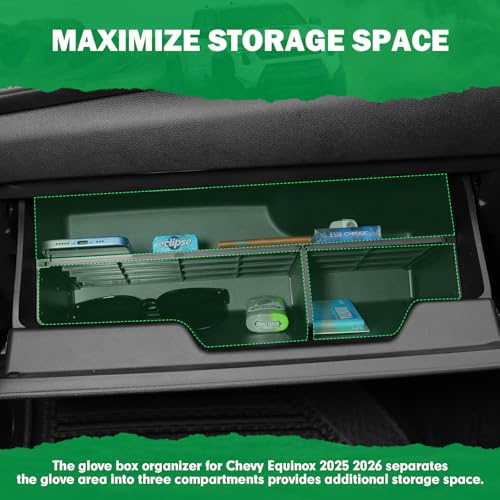 Glove Box Organizer for 2025-2026 Chevy Equinox, GMC Acadia 2024-2026, GMC Terrain 2025-2026, ABS Glove Box Divider Tray Accessories, Not for Chevy Equinox EV - view 6