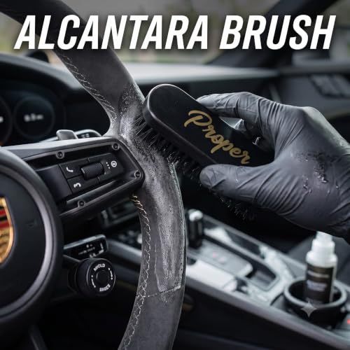 Leather and Alcantara Brush Set for Detailing Leather Seats, Steering Wheels | 2-Pack - view 4