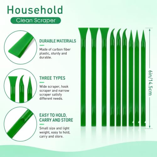 Crevice Cleaning Tool, 9 PCS Carbon Fiber Plastic Scraper Tool Set for Car Detailing - view 3