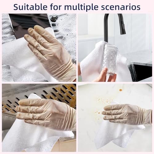 & PLUSH Microfiber Cleaning Cloth Roll - 85 Pack, Tear Away Microfiber Towels, 12" x 12", Reusable, Washable, Streak Free, Ultra Absorbent Dish Rags for Car, Home, Garage or Shop (White) - view 4