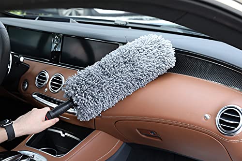 Ultimate Car Duster Kit，Best Microfiber Multipurpose Duster,Interior &Exterior Cleaning Tools,Dashboard Detailing Brush,Scratch Lint Free,Pollen Removing,extendable Handle,Tuck,SUV,RV,Set of 4 - view 3