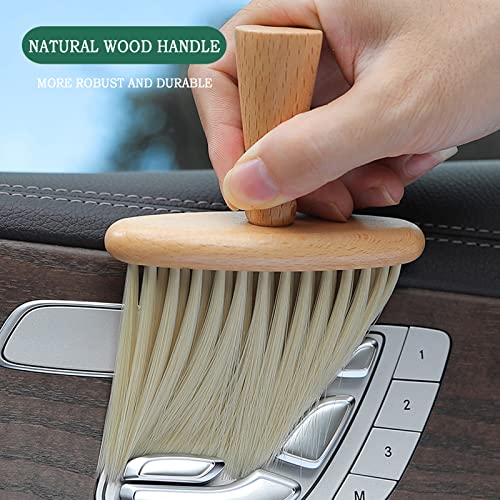 High Density Ultra Soft Detail Brush Car Interior Dust Brush Accessories Car Detailing Brush Soft Hair Wooden Brush Deep Cleaning Tool Kit Keyboards Laptop Sofa Dusting Brush (A-1PC) - view 4