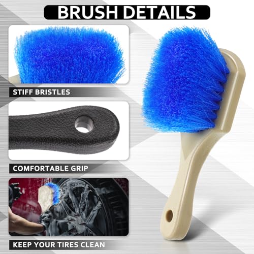 2 Pcs 10 Inch Car Wash Brush Head with Soft Detailing Bristle, Blue - view 4