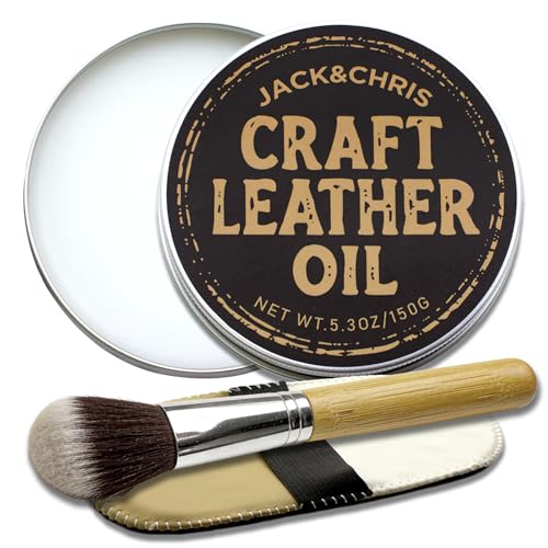 Leather Cleaner and Conditioner, Mink Oil with Brush & Glove, Soften & Protect Leather for Car Seat, Couch, Shoes