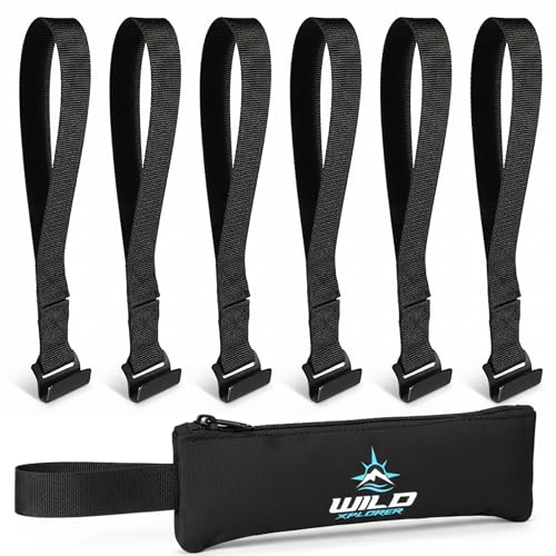 6 Door Hook Straps for Car Rooftop Cargo Carrier Tie Down, Flat Hook Straps