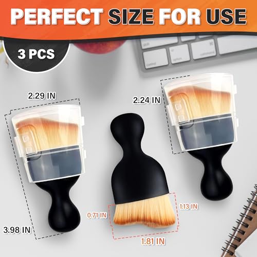 Car Interior Cleaning Brush Set of 3, 2.29" x 3.98", Nylon Bristles - view 2