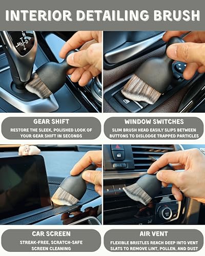 18Pcs Professional Car Interior Detailing Kit All-in-One Cleaning Tools for Windows, Dashboard, Vents, Windshield Cleaner Brush, Magic Sponge, Chamois Cloth, Detailing Brushes & Accessories - view 4