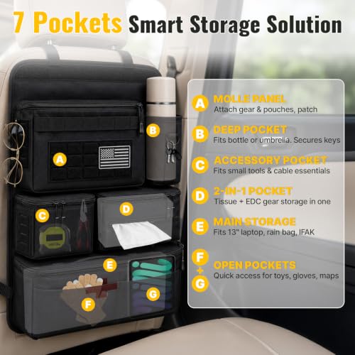 Multi-Pocket Back Seat Car Organizer, Fits Most Cars, SUVs, Trucks, Jeeps - view 5