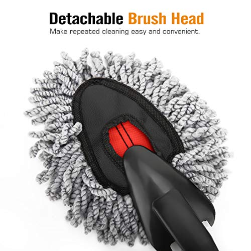 2 Pack Microfiber Car Dash Duster, Super Soft No-Scratch Interior Detail Brush for Dashboard, Air Vents & Center Console, Washable Reusable Cleaning Tool, Gray - view 5