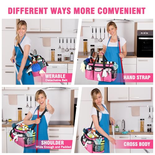 Wearable Cleaning Caddy Bag, Cleaning Caddy Supplies Organizer with Handles for Cleaners & Housekeeper, Under Sink & Car Cleaning Tool Organizers Bag - view 6
