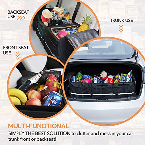 Large Trunk Organizer with Built-in Leakproof Cooler Bag, Black - view 4