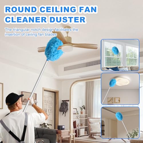 Ceiling Fan Cleaner Duster, Adjustable Microfiber Duster, Blue - view 4