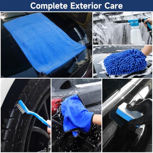 53 Pcs Car Detailing Kit, Car Cleaning Kit with 8000Pa Handheld Car Vacuum, Drill Brushes and Foam Gun, Detailing Brush Set, Car Wash Kit with Interior & Exterior Detailing Supplies for Cars, Trucks - view 6