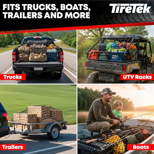 Cargo Net for Pickup Truck Bed – Truck Bed Net with 12 Metal Carabiners - view 4