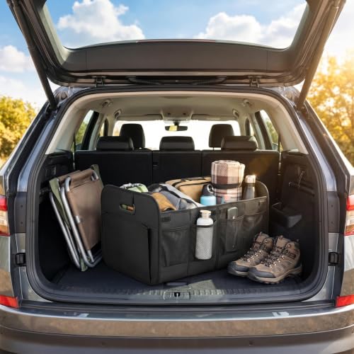 Door Panels for Car, Large Collapsible Car Trunk Storage Organizer with Multiple Sections, Pockets and Handles, SUV Cargo Organizer for Groceries, Tools, Camping, 22.7 x 14.5 x 12.5 in - view 2