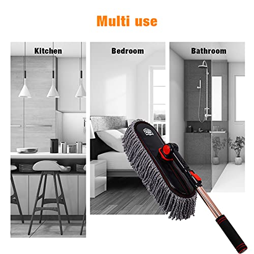 Auto Duster Extendable Handle, Car Duster Set, Scratch Remover Large and Small Brushes Remove Dust Exterior Interior of RVs and Trucks, Microfiber Auto Interior Brush, 2-Packs - Gifts for Men Women - view 6