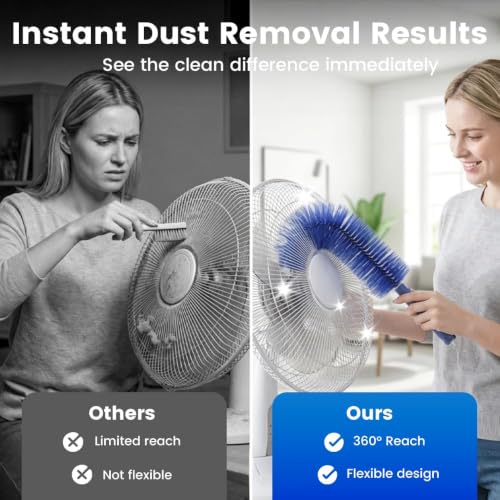 2026 New Bendable Microfiber Duster, Upgrade Reusable Bendable Cleaning Brush for Home Electric Fan Air Conditioner Car Vent Curtains Cleaner(2 Colors) - view 6