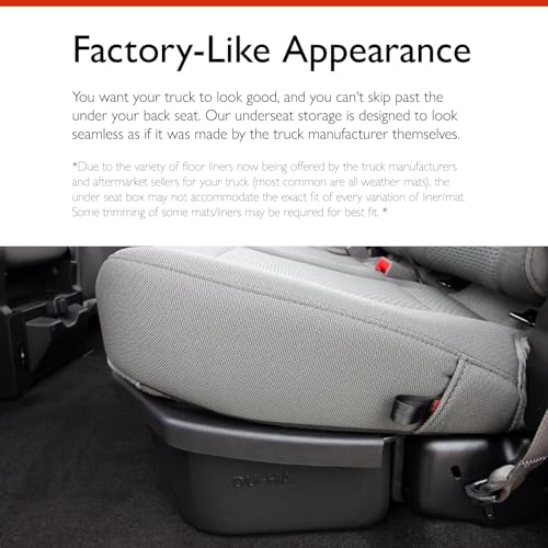 DUHA 20111 Under Seat Storage fits 2015-2026 F150 SuperCrew & 2017-2026 F250 F350 F450 F550 Super Duty Crew Cab | Light Gray Heavy-Duty Back Seat Organizer | Includes Dividers - view 6