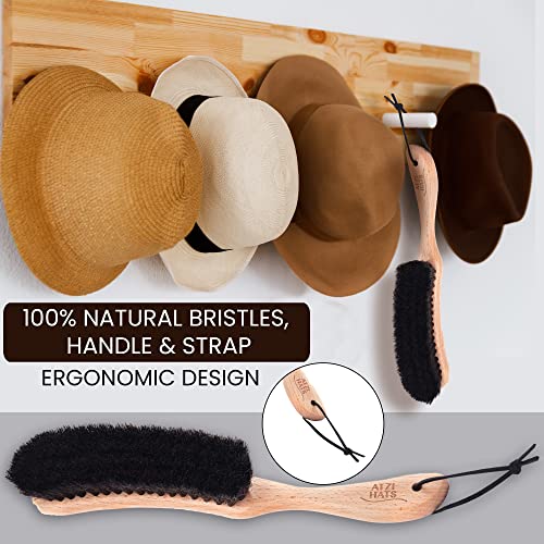 Clothes Brush, Horse Hair Bristle, Cowboy Hat Brush, Suit Lint Brush, Wool, Cashmere, Velvet, Suede, Fabric Brush, Furniture Pet Hair Brush, Long Beech Wood Handle - view 6