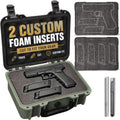 Pistol Case for Handguns, Hard Shell Gun Case with Customizable Foam Insert