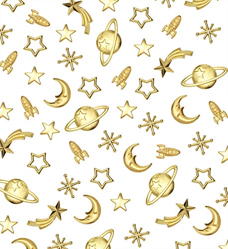 Cosmos Themed Resin Fillers Charms Beads 42Pcs Gold Alloy Star Moon Planet Filling Accessories for Epoxy Resin Craft Jewelry Making - view 2