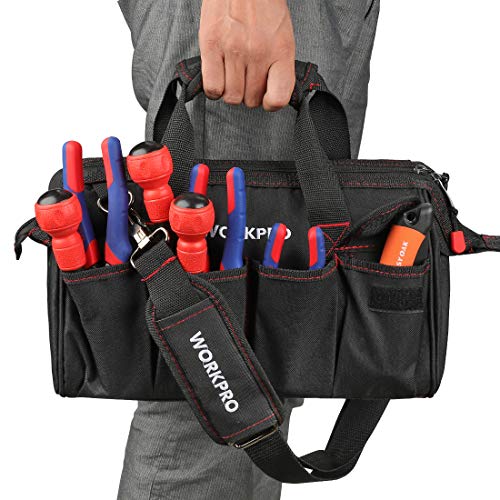 14-inch Tool Bag, Multi-pocket Tool Organizer with Adjustable Shoulder Strap, W081021A, black - view 7