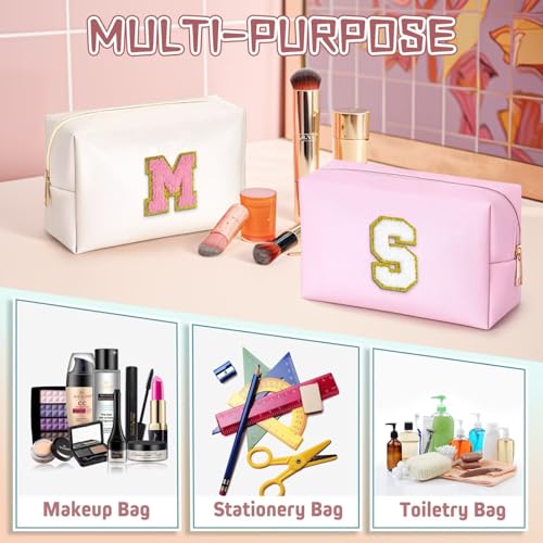 Makeup Organizer - Initial Makeup Bag, Desk Organizer Small Cosmetic Bag Desktop Cosmetic Organiser (Pink N) - view 5