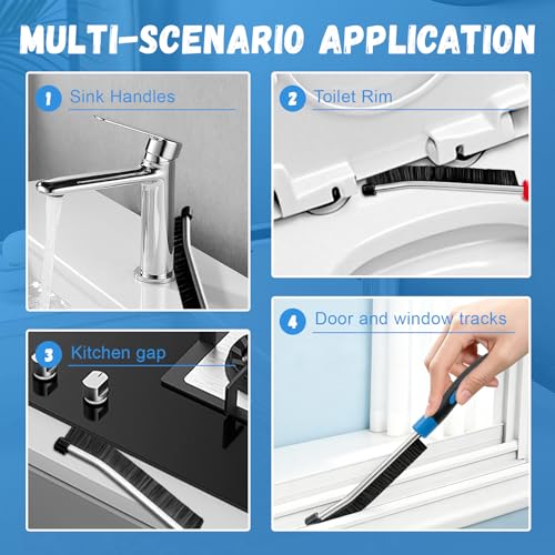 Colourful Crevice Cleaning Brushes for Bathroom, Kitchen and Window, 5 Pack - view 4