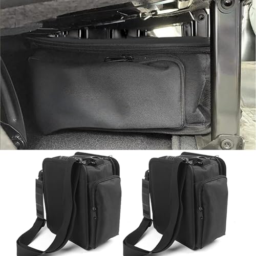 For Jeep Wrangler JK JL 2018-2025 Under Seat Storage Organizer - 2-Pack Car Rear Seat Bags, Black Oxford Interior Accessories