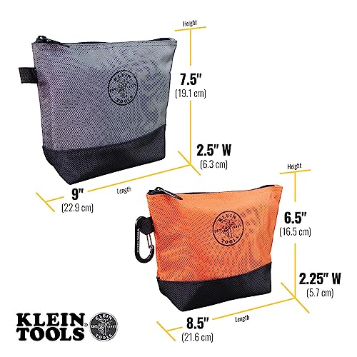 55470 Utility Bag, Stand-Up Zipper Tool Bags, Tough 1680d Ballistic Weave, Reinforced Bottoms, Orange/Black, Gray/Black, 2-Pack - view 4