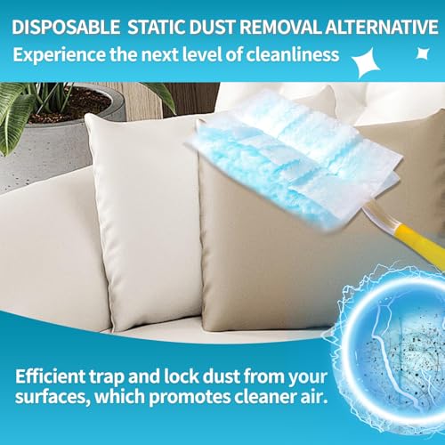 30 Count Microfibre Feather Duster Refills Compatible with Swiffer Dusters, Disposable Static Dust Removal Refills, Multi-Surface Duster with 1 Pcs Short Handle(Unscented, Pack of 1) - view 3