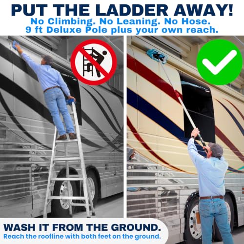 Waterless RV Wash Wax Mop Kit, 9 ft Pole, Boat Aircraft - view 2