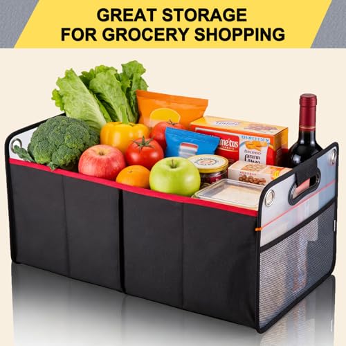 Car Trunk Organizer, Collapsible Auto Trunk Organizer Storage, Portable Grocery Cargo Container with Two Large Compartments for SUV, Vehicle, Truck, Home and Office - view 2