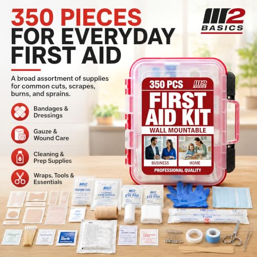350 Piece Professional Wall-Mount First Aid Kit, Business, Home - view 3