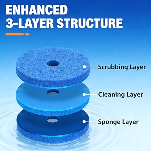 32pcs Disposable Toilet Brush Refills,3-Layer Pre-Loaded Rich Foam - view 2