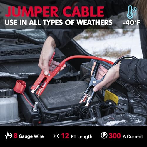 Car Emergency Kit with Portable Air Compressor, First Aid Kit, Jumper Cables, Roadside Safety Emergency Tool Kit for Women, Men, Teen - view 3