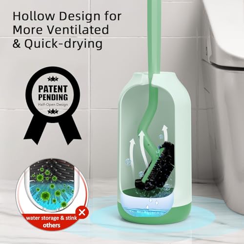 Toilet Bowl Brush Holder Set: Bathroom Deep Cleaning Scrubber - view 4