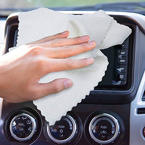 200GSM Microfiber Cleaning and Drying Cloths with Dispenser Box, Reusable, Streak-Free, Scratch-Free, Ultra Absorbent, Edgeless for All Surface Types, 12x12in, 50-Pack, White - view 3