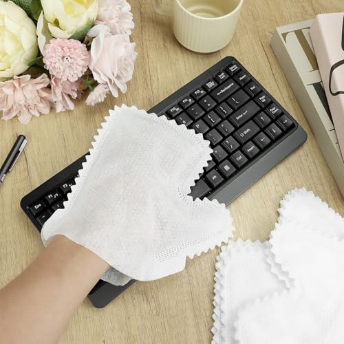 White Microfiber Dusting Gloves, 60 Pieces Dusting Mitt, Wipes Feather Dusters, Dual-Sided Disposable - view 7