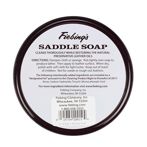 Black Saddle Soap (12oz) - Leather Cleaner & Conditioner - Soften, Protect, Restore & Renew Leathercraft, Car Seat, Belts, Shoes, Luggage, Furniture, Purses, Boots, Bags, Sports & Horse Gear - view 6