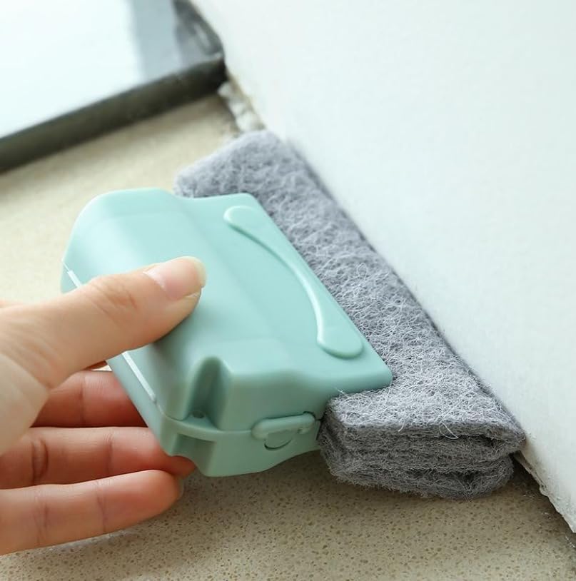 Window Track Cleaning Tool Set, 4Pcs Washable Sponge Brushes with Corner Scraper & Detachable Head, Deep Clean for Window Grooves, Sliding Doors, Tile Grout, Air Vents & Keyboard Gaps - view 4