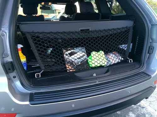 Rear Trunk Organizer Cargo Net for Jeep Grand Cherokee 2011-2021 – Envelope Style Cargo Net for SUV – Premium Mesh Elastic Car Trunk Organizer – Compatible with Grand Cherokee - view 5