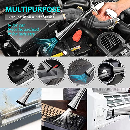 Car Cleaning Gun High Pressure Car Cleaning Tool Air Blow Gun Car Detailing Kit Interior Cleaner Air Duster Blower Gun Pneumatic Air Compressor Auto Detailing Tool for Car Upholstery (Black) - view 5