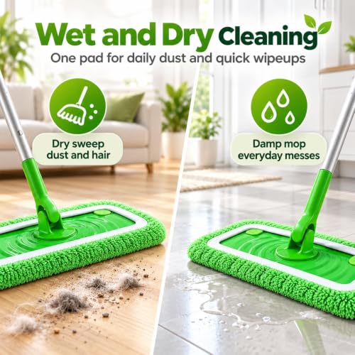 Mop Replacement Cloth Reusable Microfiber Pads for Wet Dry Floor Cleaning - view 4