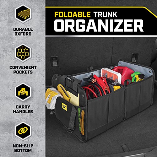 FlexTrunk Car Trunk Organizer Storage - Collapsible Dual-Compartment Automotive Adjustable Pockets Expandable Sturdy Multipurpose Folding Cargo Store for Auto Backseat, Black (CATO-201) - view 2